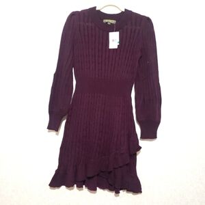 NEW MELONIE Elegant Purple Knit Dress...SIZE:L